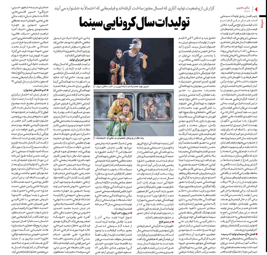 گزارش از وضعیت تولید آثاری که امسال مجوز ساخت گرفته‌اند و فیلم‌هایی که احتمالاً به جشنواره می‌آیند